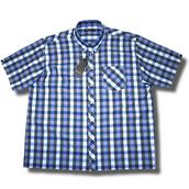 View Item Classic Ben Sherman Oversize S/S Button Down 1" Check Shirt Blue